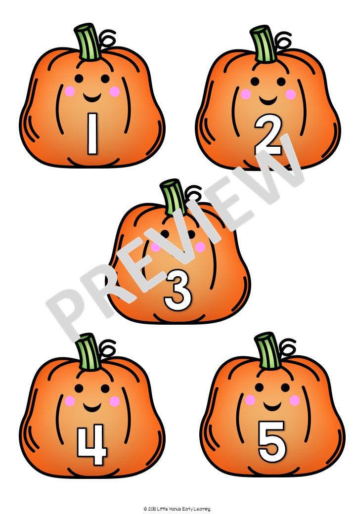 Five Little Pumpkins Song: Number Rhyme & Stick Puppets (Digital Download-PDF)
