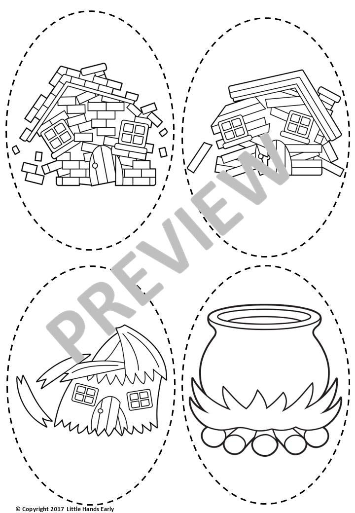 Three Little Pigs Stick Puppets (Digital Download-PDF)