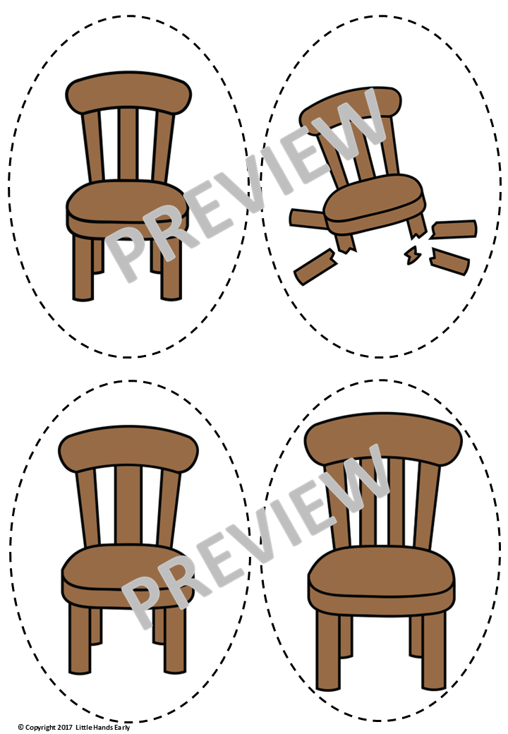 Goldilocks and the Three Bears Stick Puppets (Digital Download-PDF)