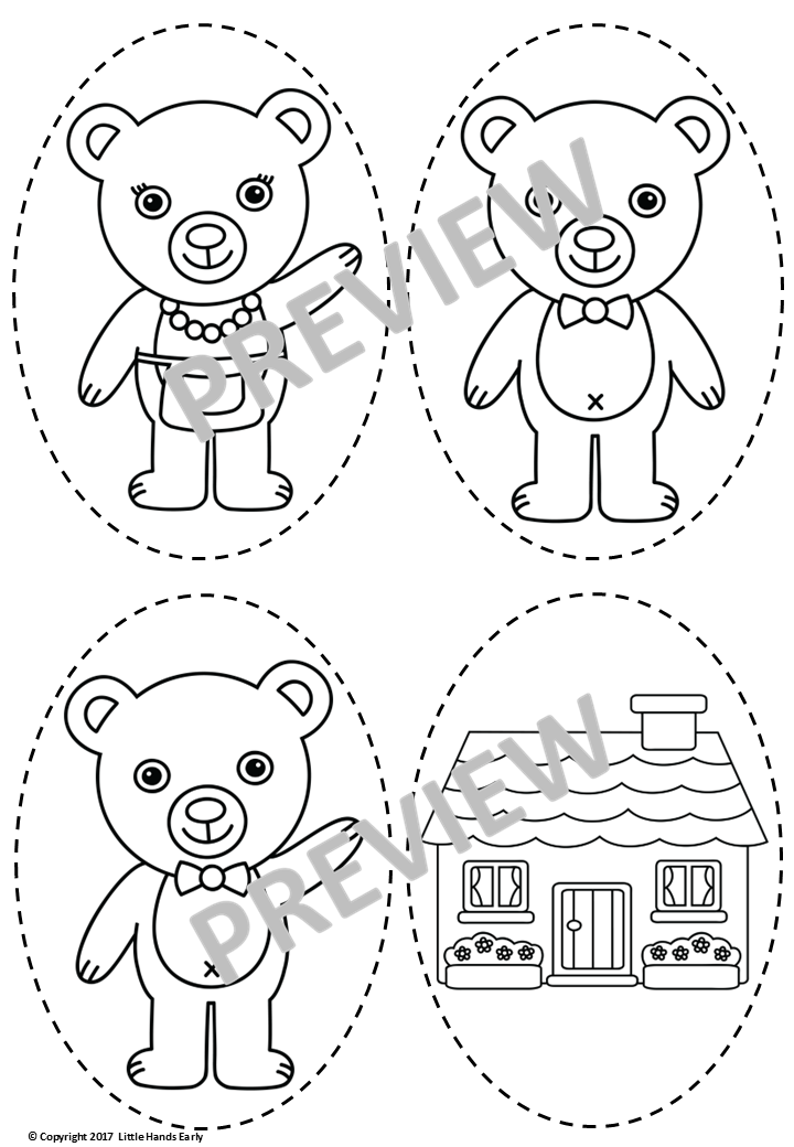 Goldilocks and the Three Bears Stick Puppets (Digital Download-PDF)
