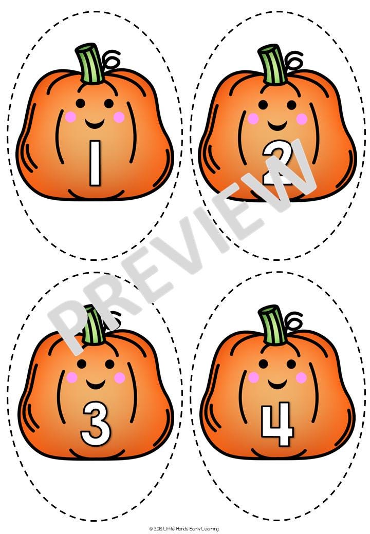 Five Little Pumpkins Song: Number Rhyme & Stick Puppets (Digital Download-PDF)