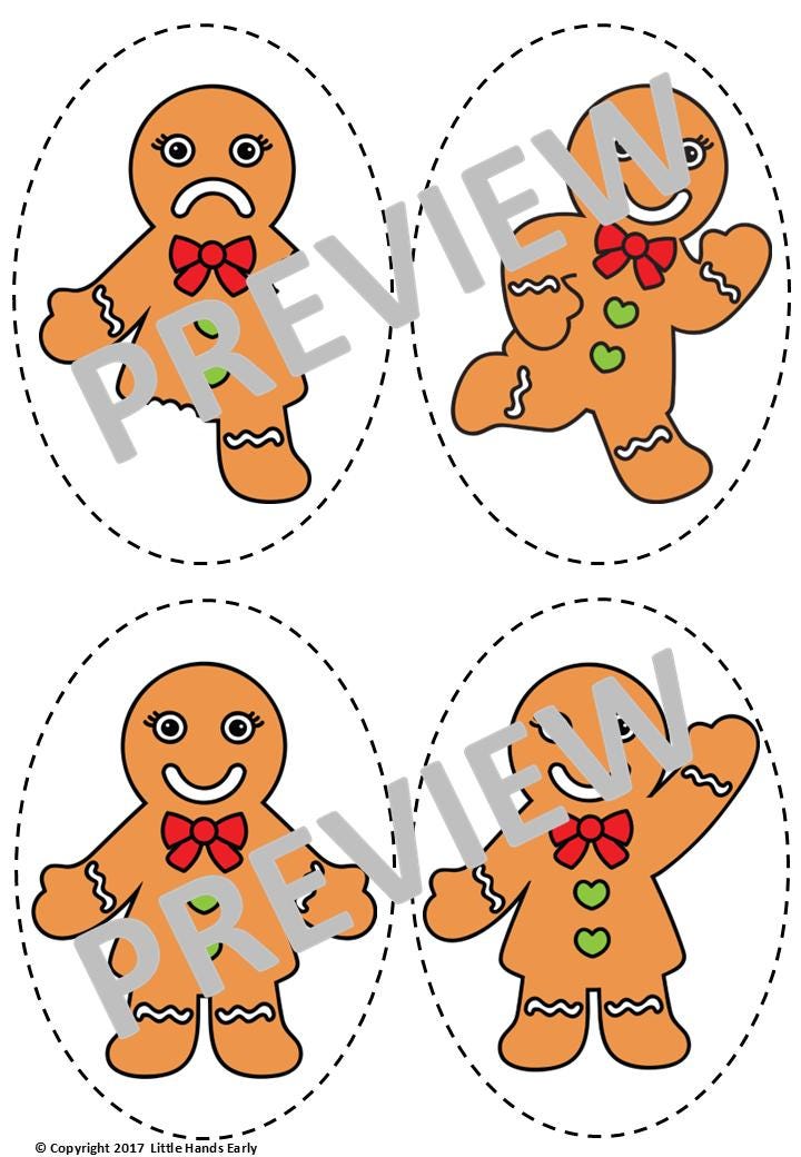 The Gingerbread Man Stick Puppets (Digital Download-PDF)