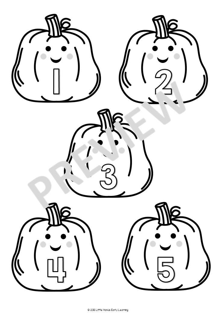 Five Little Pumpkins Song: Number Rhyme & Stick Puppets (Digital Download-PDF)