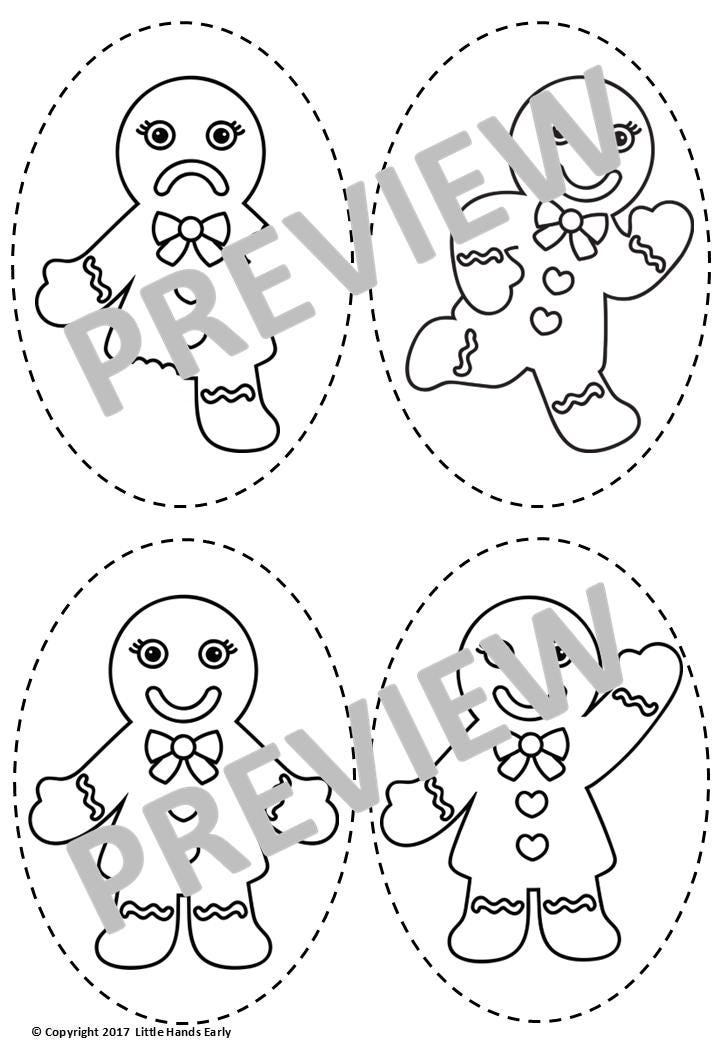 The Gingerbread Man Stick Puppets (Digital Download-PDF)