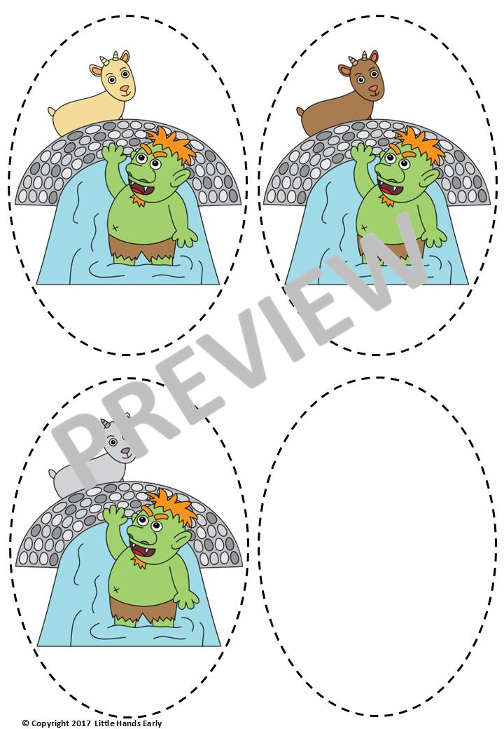 Three Billy Goats Gruff Stick Puppets (Digital Download-PDF)