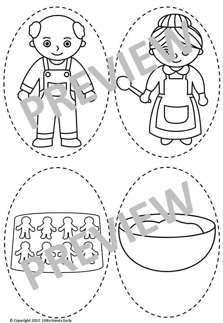 The Gingerbread Man Stick Puppets (Digital Download-PDF)