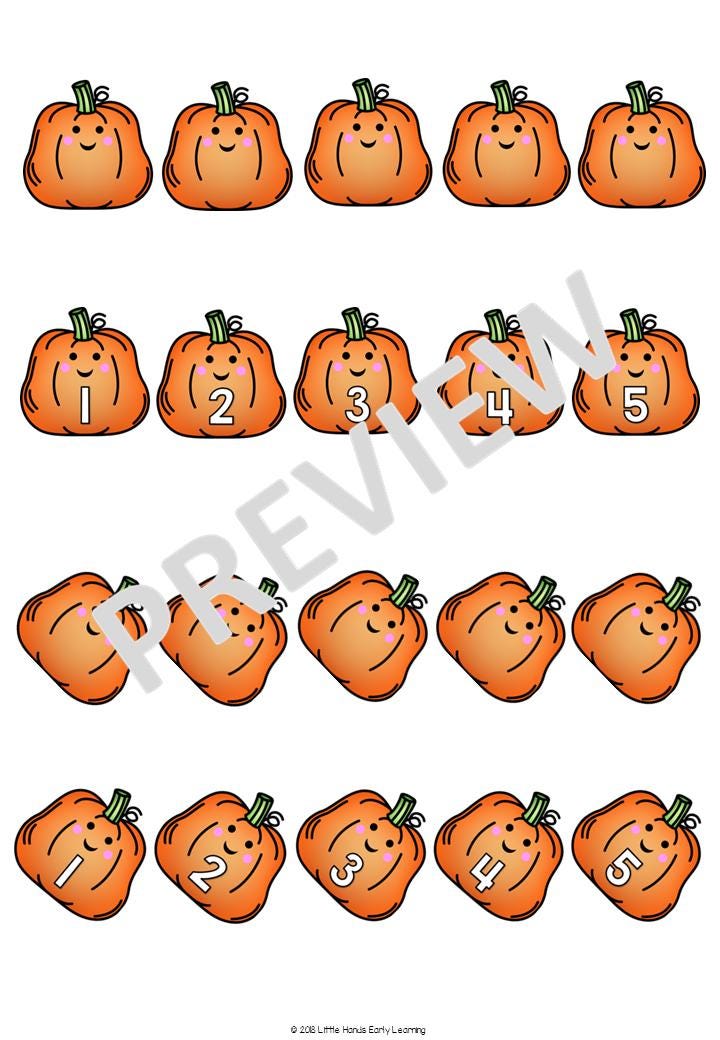 Five Little Pumpkins Song: Number Rhyme & Stick Puppets (Digital Download-PDF)