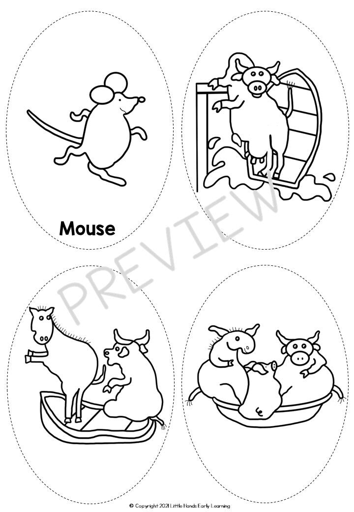 Who Sank the Boat? Story Book Stick Puppets (Digital Download-PDF)