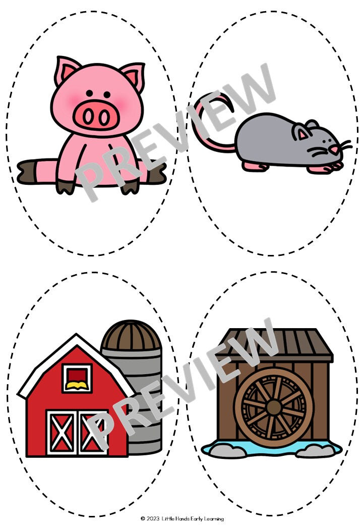 Little Red Hen Stick Puppets (Digital Download-PDF)