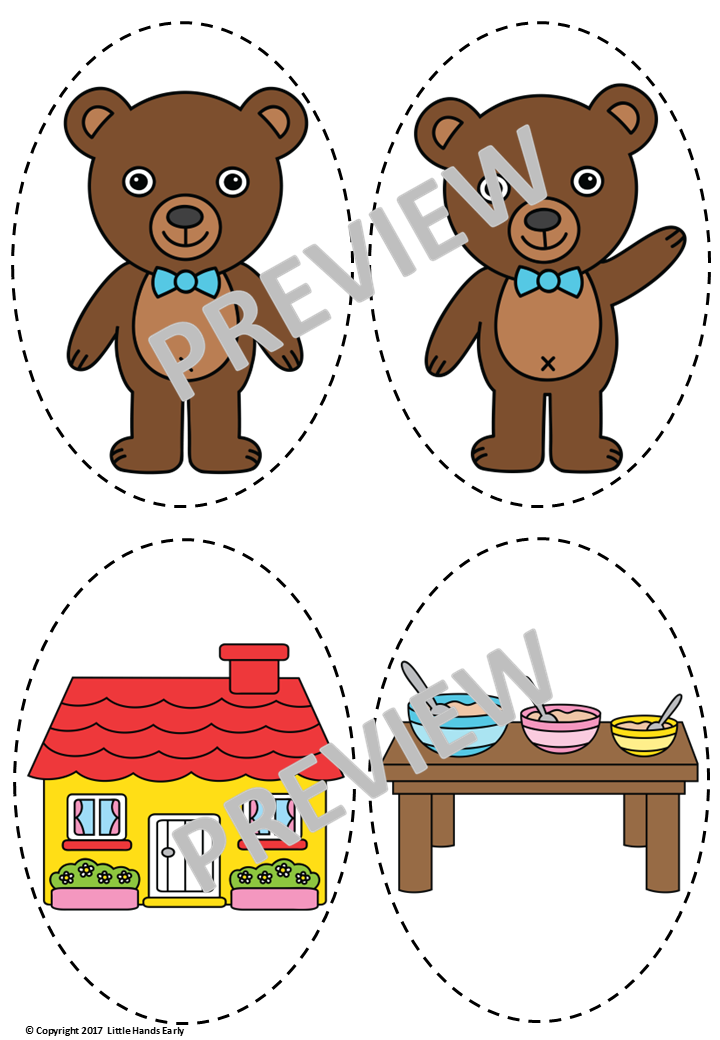 Goldilocks and the Three Bears Stick Puppets (Digital Download-PDF)
