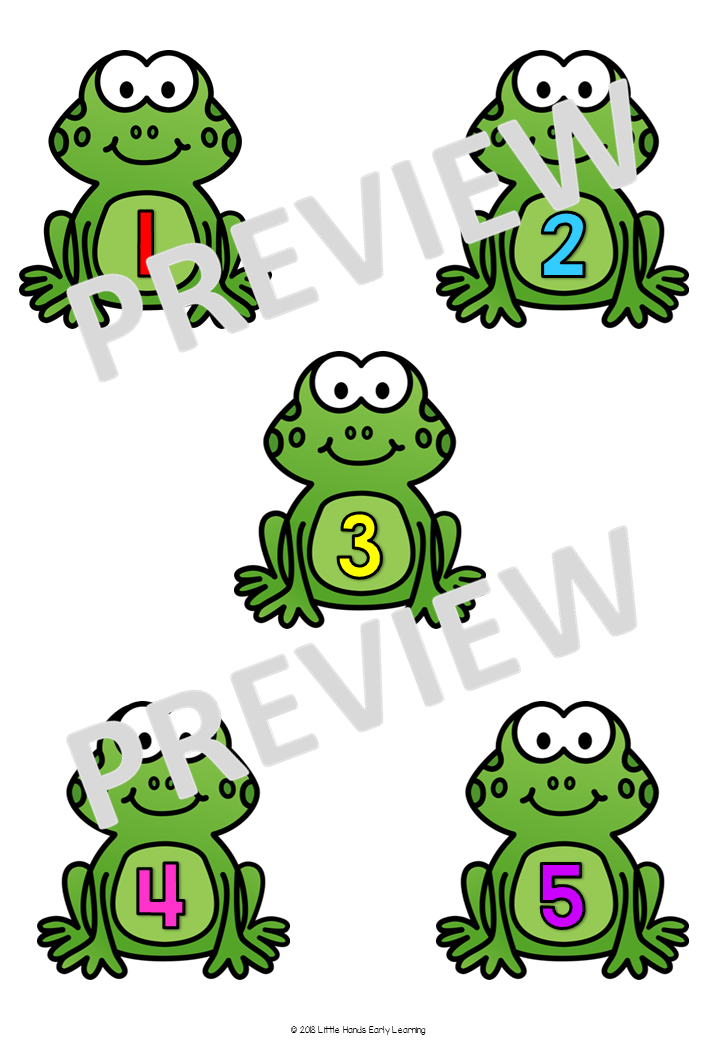Five Green Speckled Frogs Song: Number Rhyme & Stick Puppets (Digital Download-PDF)
