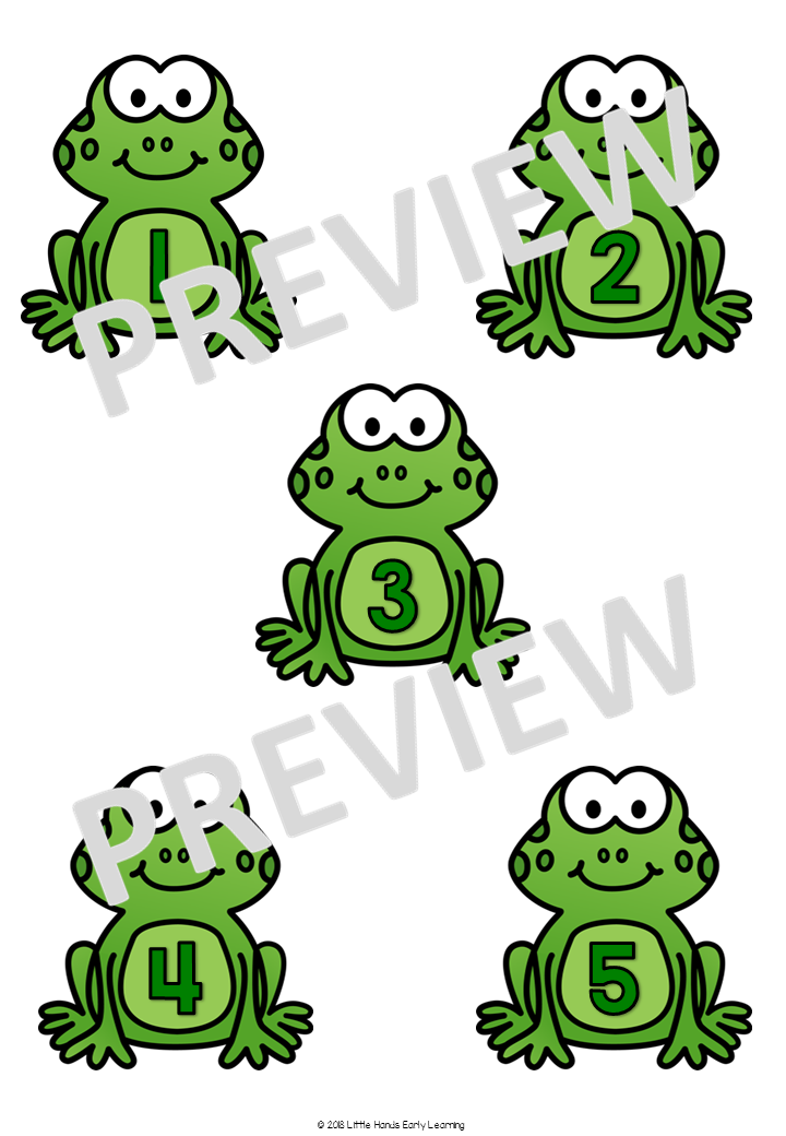 Five Green Speckled Frogs Song: Number Rhyme & Stick Puppets (Digital Download-PDF)