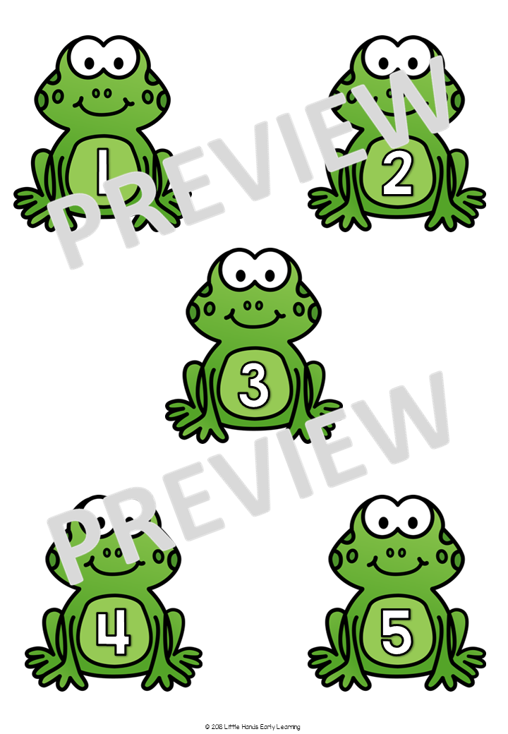 Five Green Speckled Frogs Song: Number Rhyme & Stick Puppets (Digital Download-PDF)