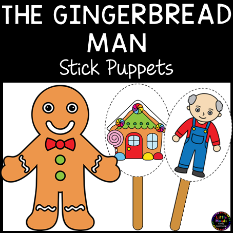 The Gingerbread Man Stick Puppets (Digital Download-PDF)