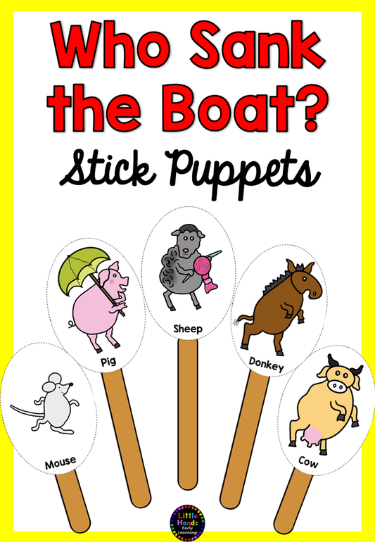 Who Sank the Boat? Story Book Stick Puppets (Digital Download-PDF)