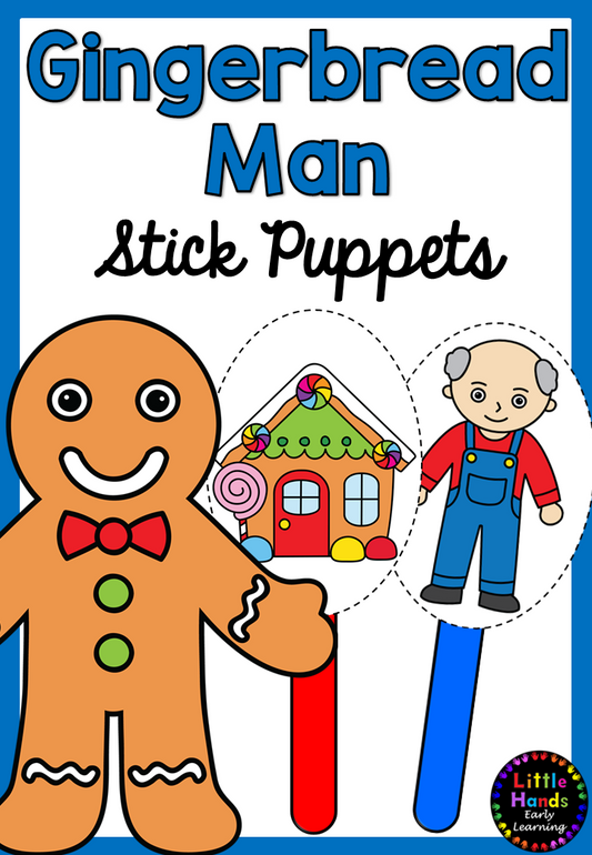The Gingerbread Man Stick Puppets (Digital Download-PDF)