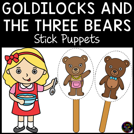 Goldilocks and the Three Bears Stick Puppets (Digital Download-PDF)