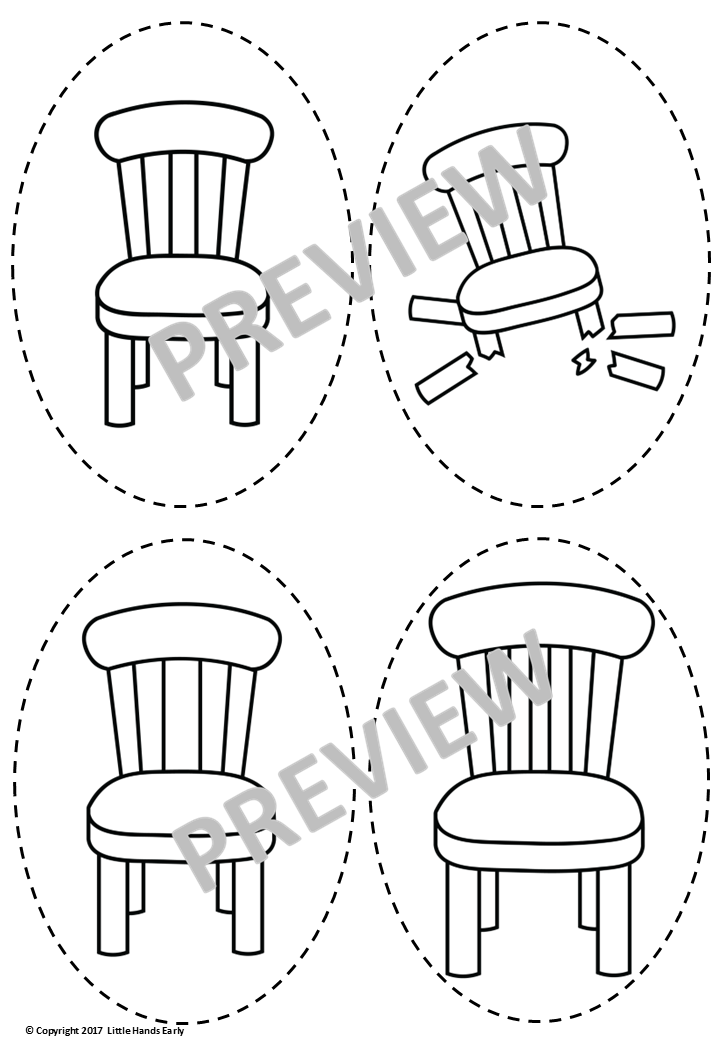 Goldilocks and the Three Bears Stick Puppets (Digital Download-PDF)