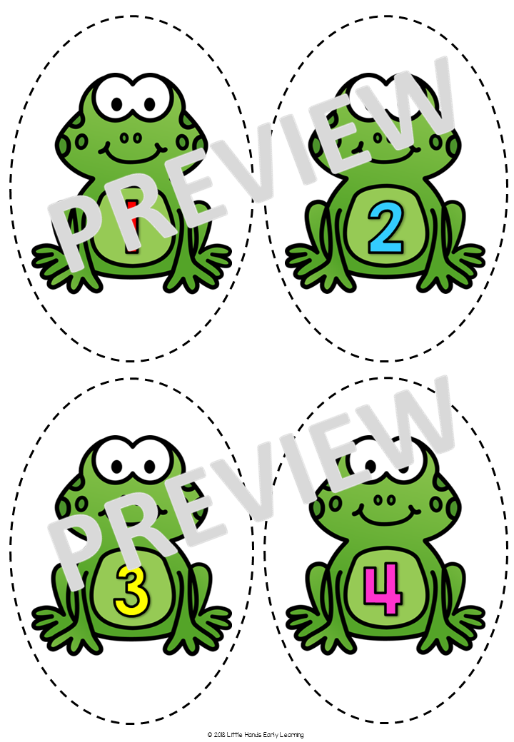 Five Green Speckled Frogs Song: Number Rhyme & Stick Puppets (Digital Download-PDF)