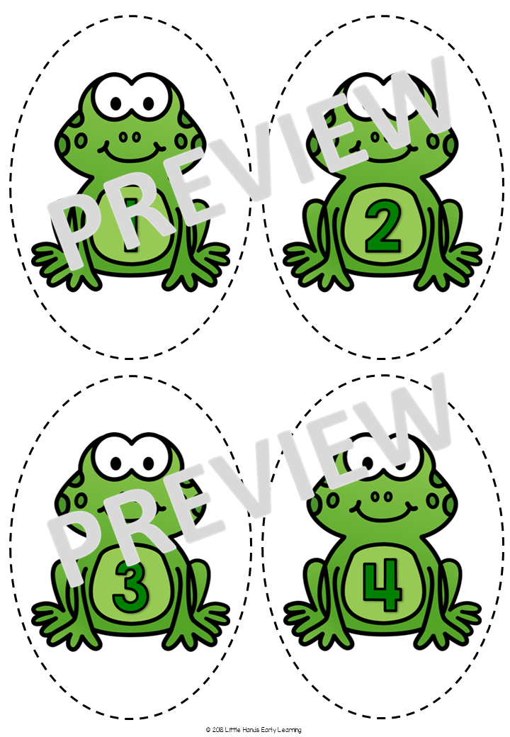 Five Green Speckled Frogs Song: Number Rhyme & Stick Puppets (Digital Download-PDF)