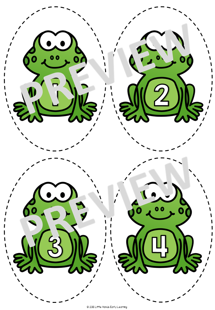 Five Green Speckled Frogs Song: Number Rhyme & Stick Puppets (Digital Download-PDF)