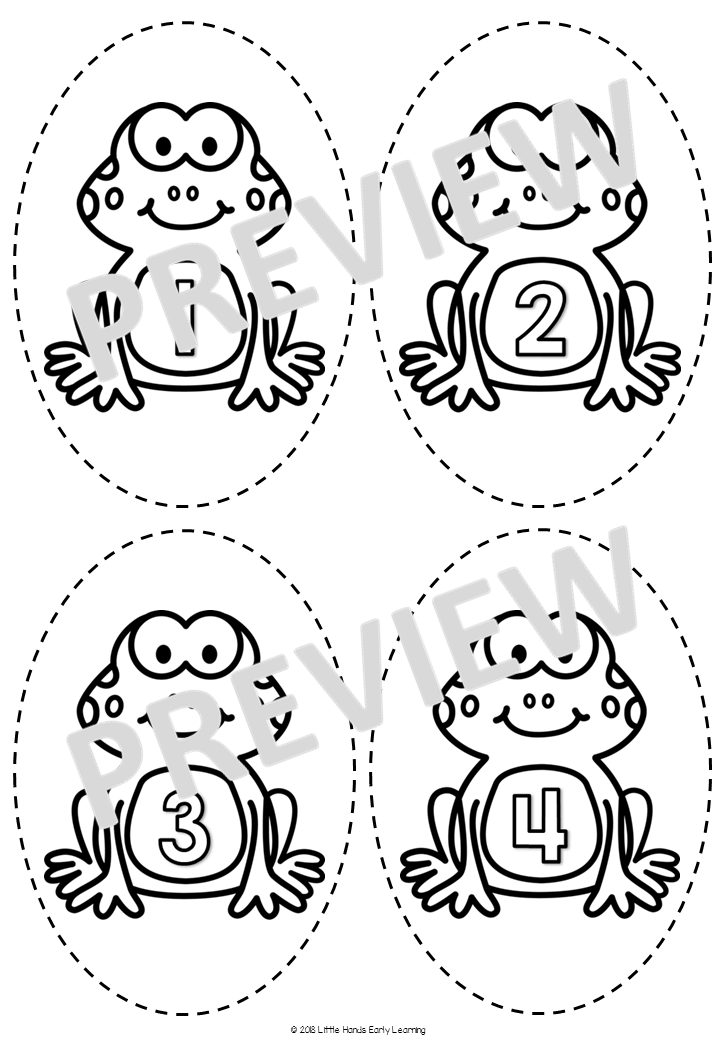 Five Green Speckled Frogs Song: Number Rhyme & Stick Puppets (Digital Download-PDF)