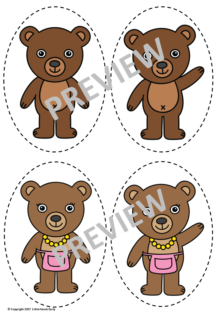 Goldilocks and the Three Bears Stick Puppets (Digital Download-PDF)