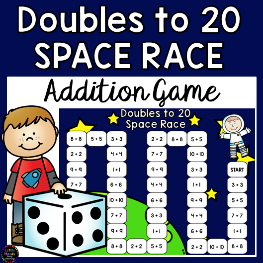 Doubles to 20 Addition Game - Space Race (Digital Download-PDF)