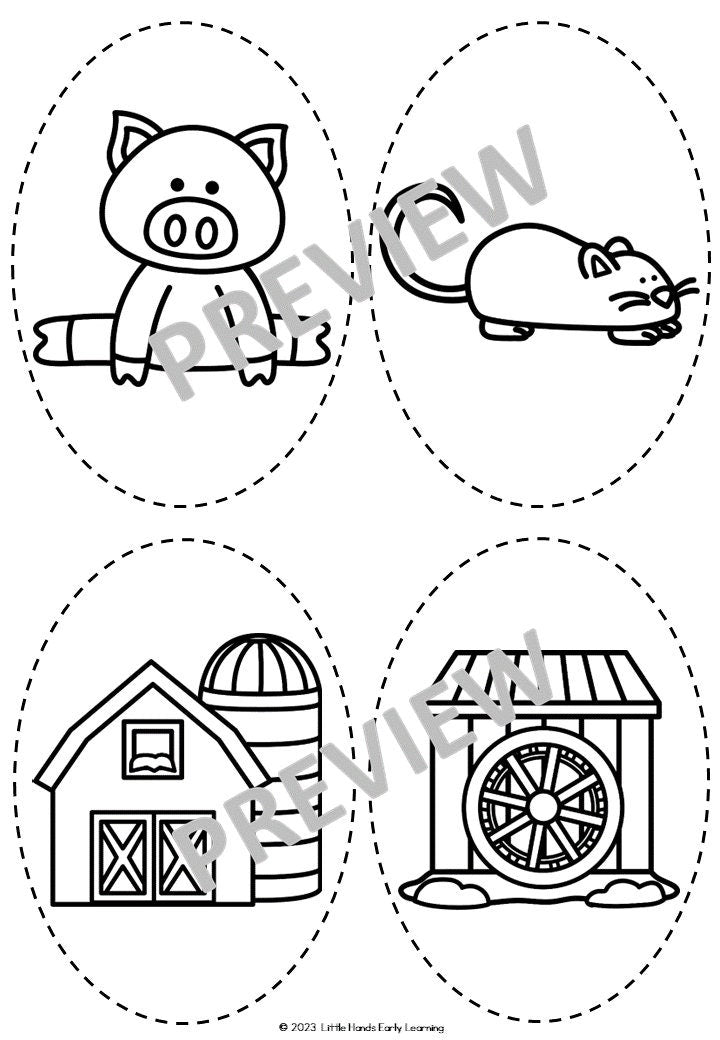 Little Red Hen Stick Puppets (Digital Download-PDF)