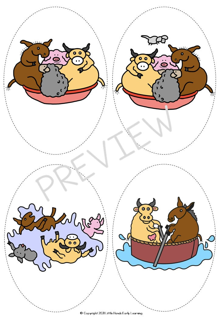 Who Sank the Boat? Story Book Stick Puppets (Digital Download-PDF)