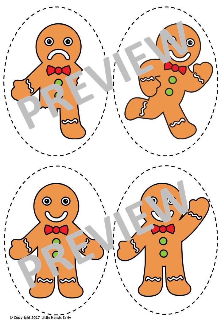 The Gingerbread Man Stick Puppets (Digital Download-PDF)