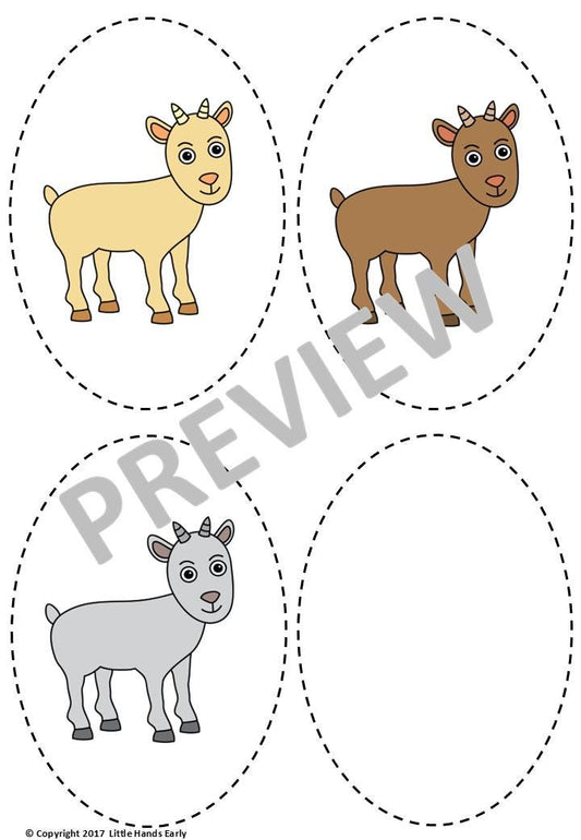 Three Billy Goats Gruff Stick Puppets (Digital Download-PDF)